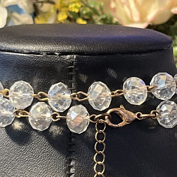 LK By Leetal Kalmanson Long Faceted Clear Glass Bead Chain Necklace 40”-43” - Picture 8 of 8